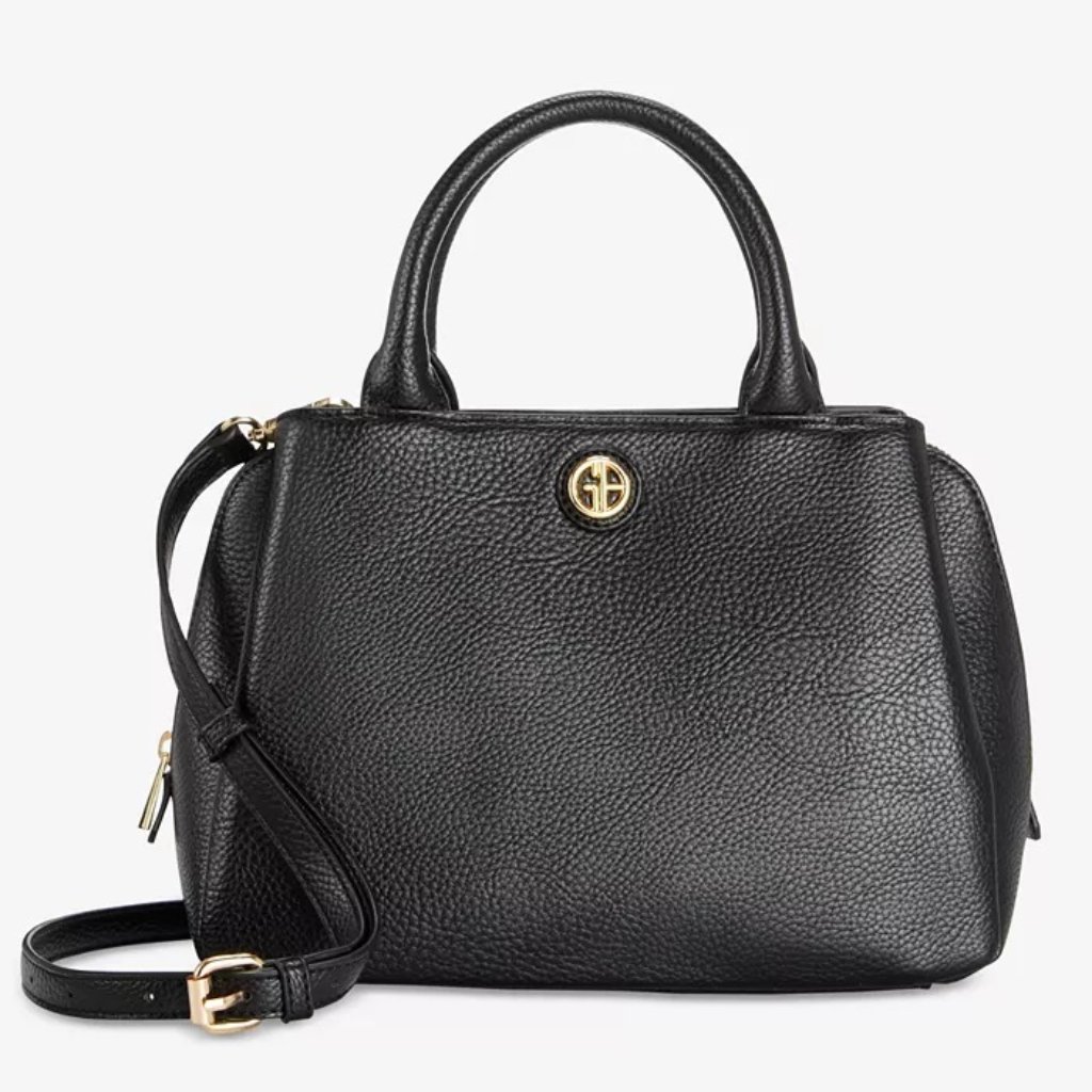 Black Giani Bernini Pebble Small Satchel Bag Purse Handbag Nwt